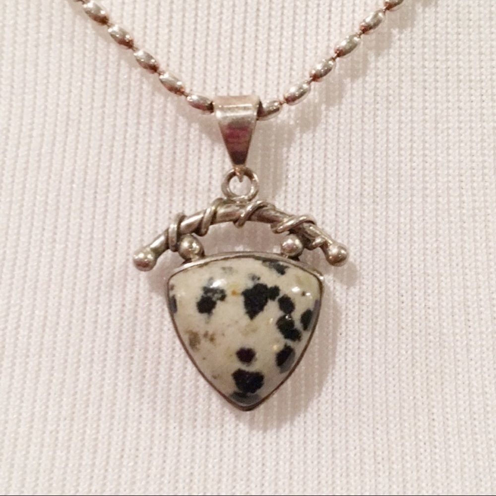 Sajen Offerings Dalmatian leopard jasper pendant